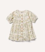 Crinkle Button Dress