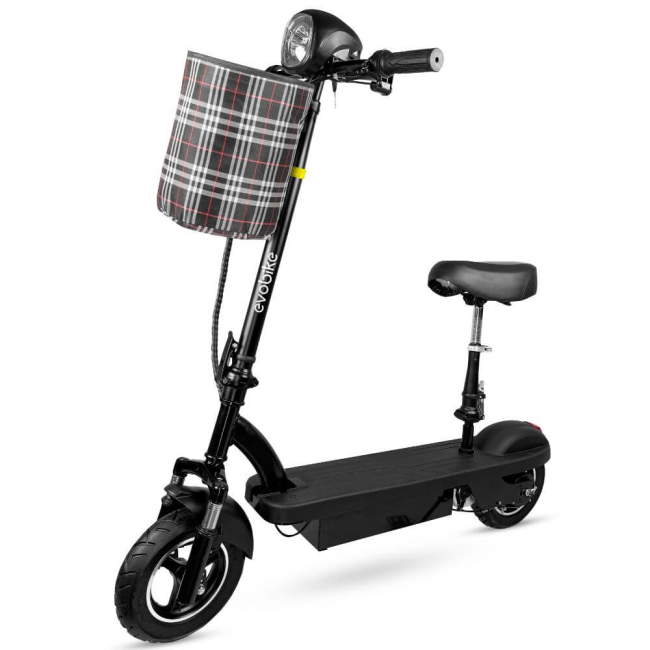 evo_bike_reno_s10_bok-650x650 НОВИНКА 2025 РОКУ! Електросамокат EVOBIKE Reno S10 з сидінням і кошиком - Зображення 1